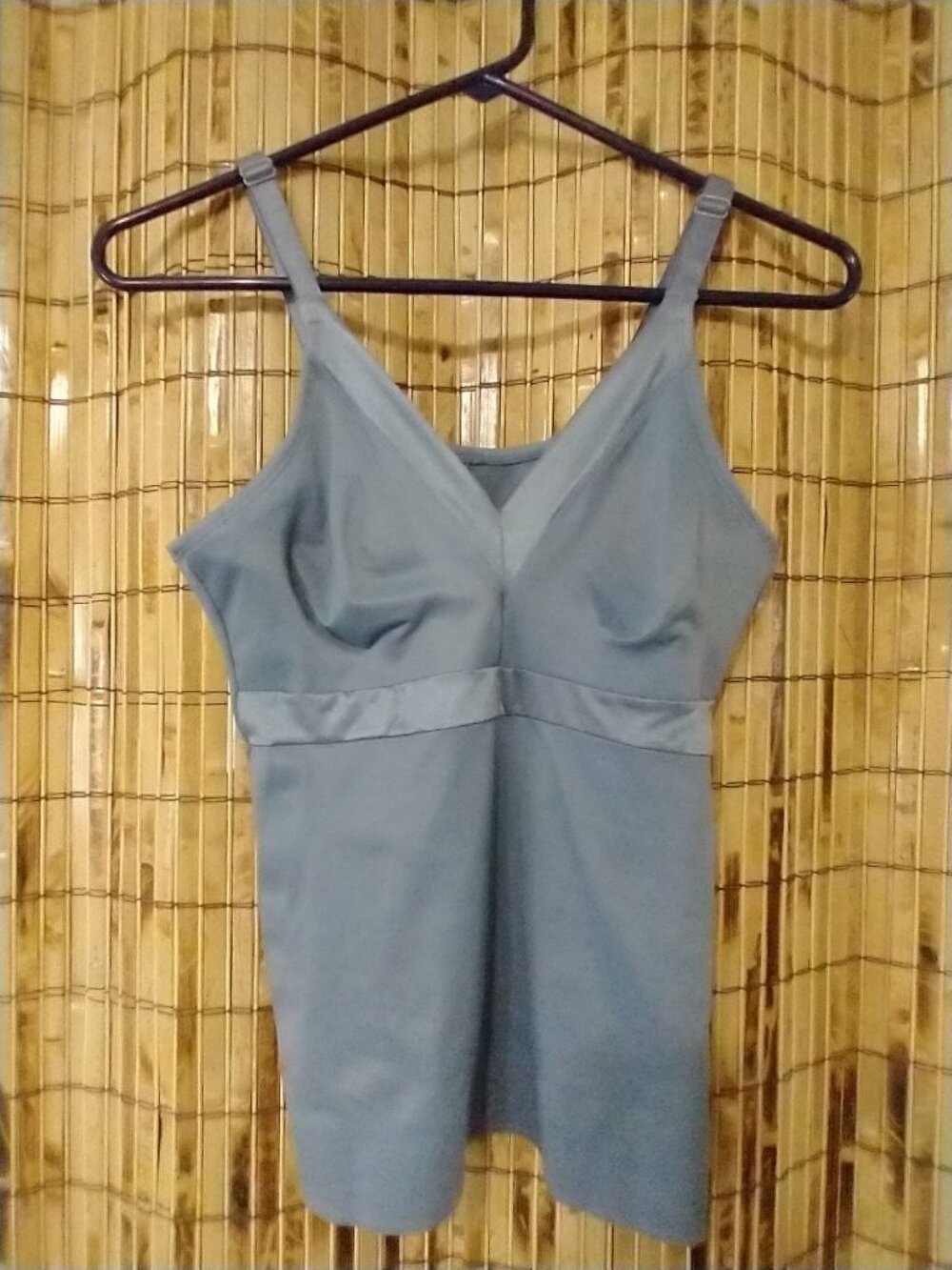 Ruby Ribbon Gray Slate Supportive Shaping Camisole Size 36 Built-In Bra Tank Top